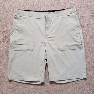 Eddie Bauer Women's Chino Short Slide Pockets Stretch Elastic Waist Siz 12 Beige